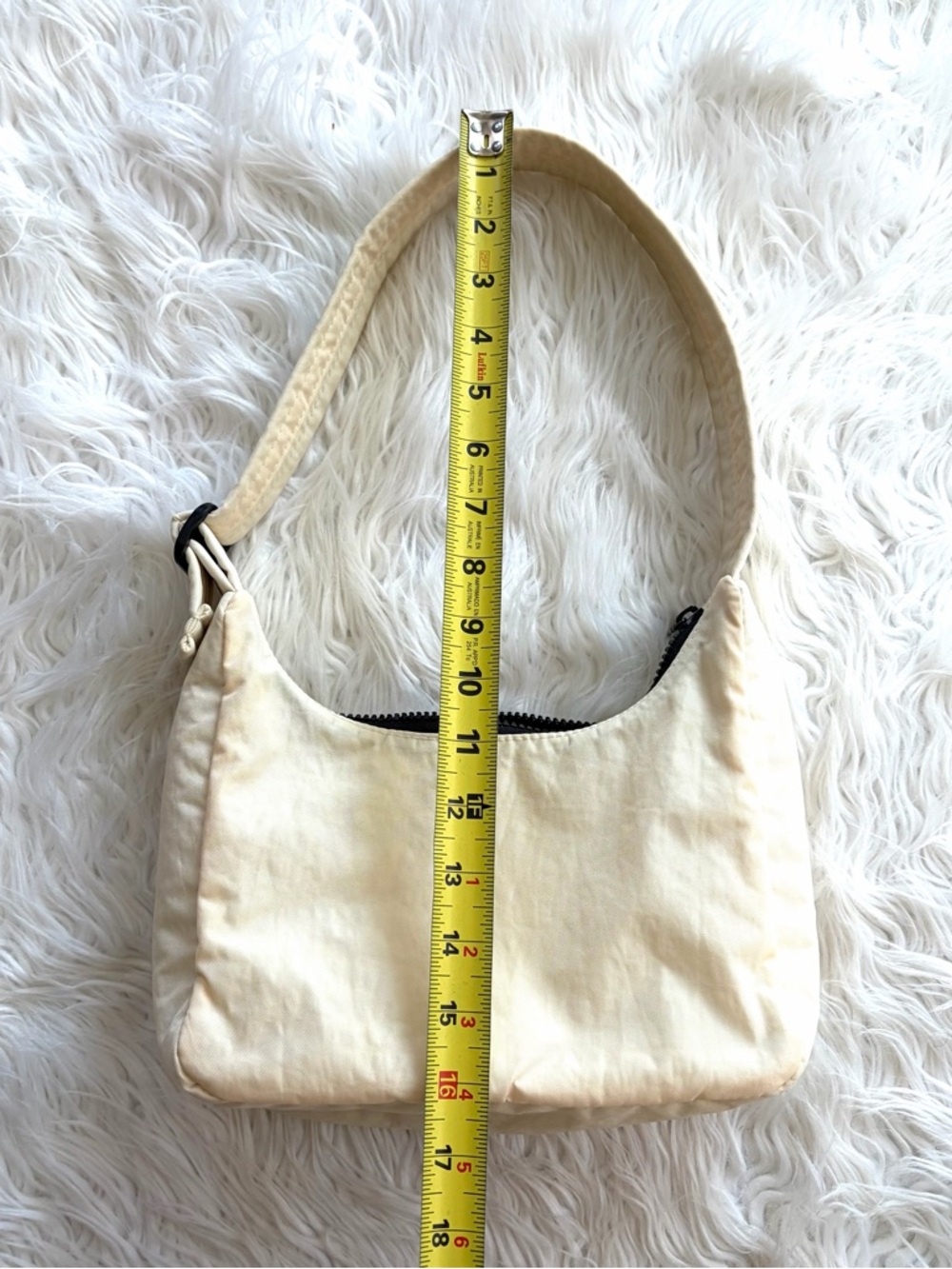 BAGGU Mini Nylon Shoulder Hobo Bag Ivory - Picture 11 of 16